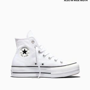 Converse White High Top Platform Sneakers All Star Lift